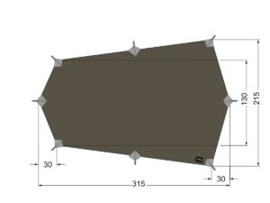TARP WING 2LT - Toile Tatonka en polyamide/silicone - 315 x 215 cm - Vert SGO