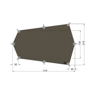 TARP WING 2LT - Toile Tatonka en polyamide/silicone - 315 x 215 cm - Vert SGO