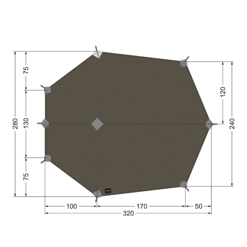 TARP WING 3LT – Toile Tatonka en polyamide/silicone – 320 x 280 cm – Vert SGO - Vue principale