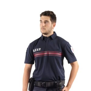 Polo bleu ASVP Dry-Tec® manches courtes