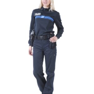 Polo bleu Police Municipale 50/50 manches longues