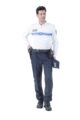 Polo blanc Police Municipale 50/50 manches longues - Vue principale