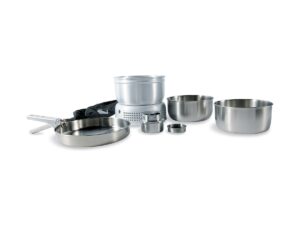 MULTI SET + A BURNER - Grand set de cuisine Tatonka avec support de cuisson - Acier inox