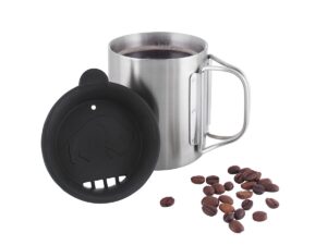 THERMOS250 - Tasse Thermos Tatonka graduée avec poignée pliante et couvercle - 250ml - Acier inox