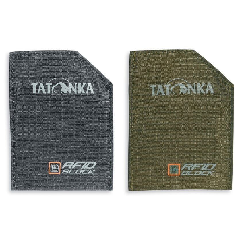 SLEEVE RFIDB SET – 2 Pochettes protection de donnée RFID Tatonka – Noir/Olive - Vue principale