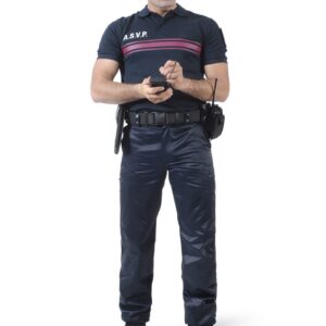 Polo bleu A.S.V.P manches courtes 50/50