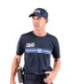 T-Shirt bleu Police Municipale Dry-Tec manches courtes - Vue principale
