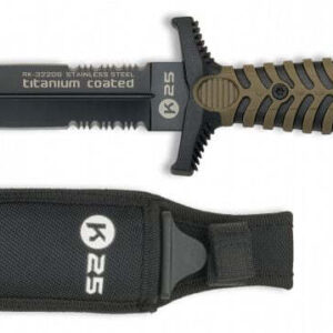 Couteau de botte K25 double tranchant vert - couteaux droits tactiques