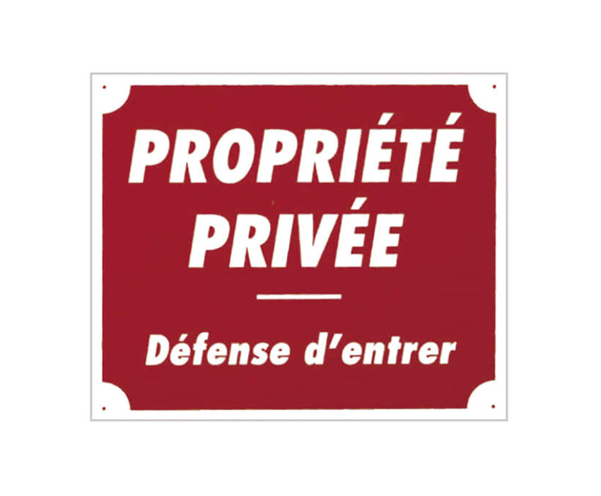 Panneau akilux  »Propriété privée » 30 x 25 cm - Vue principale