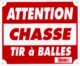 Panneau  »Attention chasse tir à balles » 30 x 25 cm - Vue principale