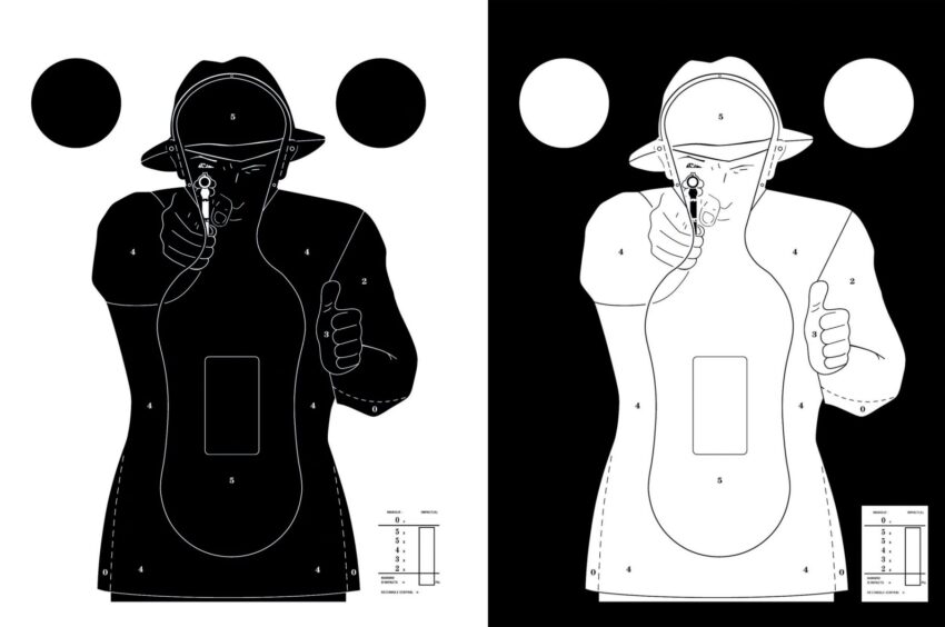 100 cibles silhouette Police 51 x 71 cm - Vue principale