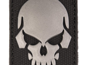 Patch PVC Tête de mort Noir 6 x 4.5cm
