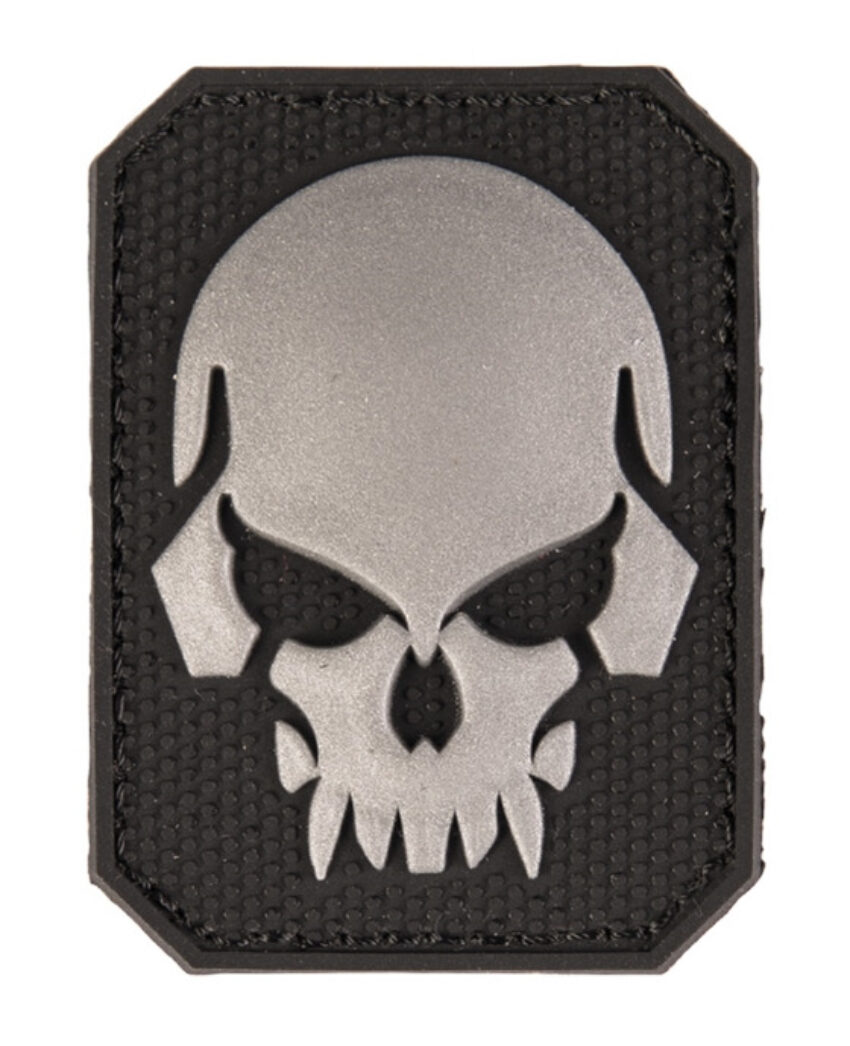 Patch PVC Tête de mort Noir 6 x 4.5cm - Vue principale
