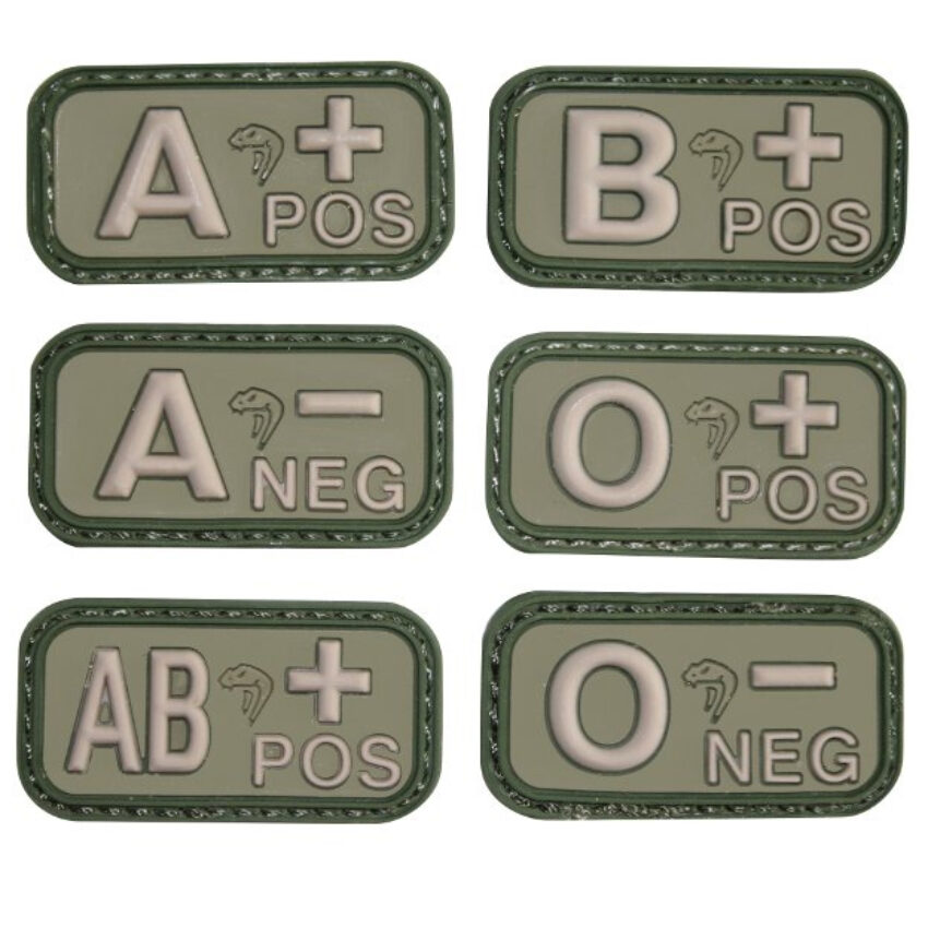 Patch PVC Groupe sanguin vert Viper - Vue principale