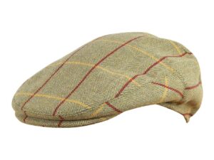 Casquette Jack Pyke plate Tweed vert clair