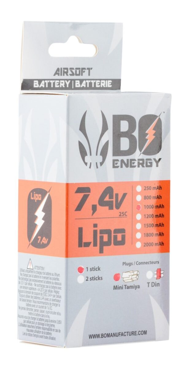 1 stick batterie Lipo 2S 7.4V 1000mAh 25C Peq – Image 3
