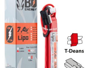 2 sticks batterie Lipo 2S 7.4V 1200mAh 25C