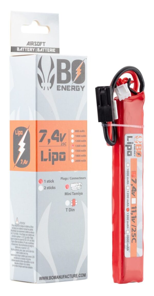 1 stick batterie Lipo 2S 7.4V 1300mAh 25C – Image 2