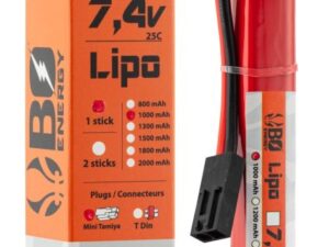 1 stick batterie Lipo 2S 7.4V 1000mAh 25C