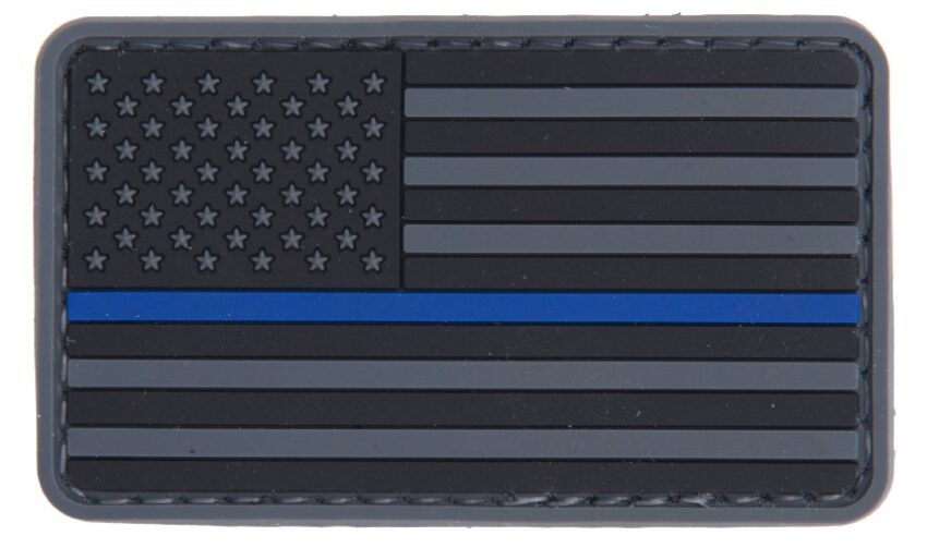 Patch PVC Drapeau USA Bleu line - Vue principale