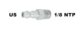 Adaptateur HPA / PCP  1/8 NPT male avec connecteur type US - Vue principale