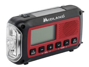 Radio Urgence Midland modèle ER250BT rouge avec technologie Bluetooth