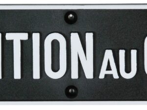 Attention au chien dim 24 x 6 cm Noir