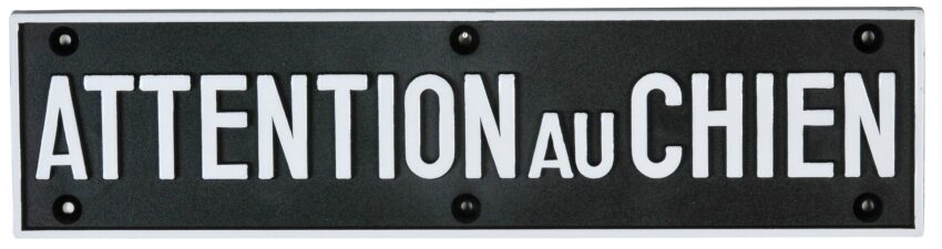 Attention au chien dim 24 x 6 cm Noir - Vue principale