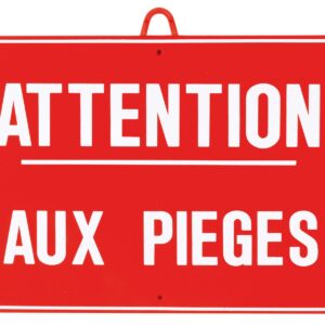 ATTENTION PIGE DIM 28 X 20 CM, ROUGE