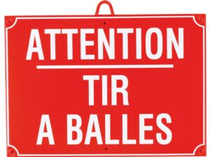 Attention tir à balles dim 28 x 20 cm, Rouge
