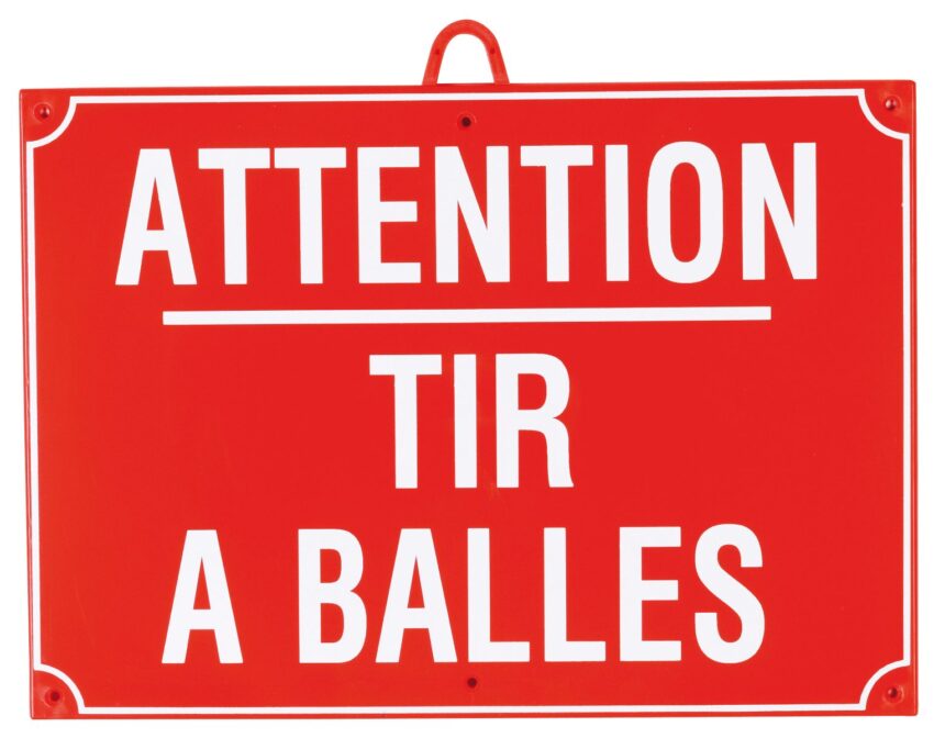 Attention tir à balles dim 28 x 20 cm, Rouge - Vue principale