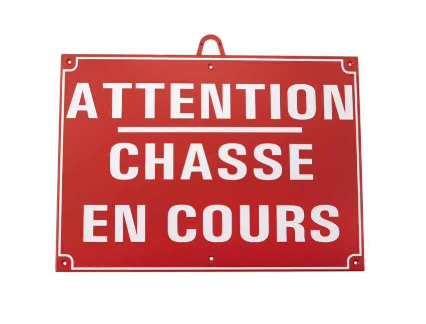 Attention chasse en cours dim 28 x 20 cm, Rouge - Vue principale