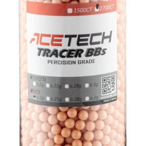 Billes Acetech Tracer 0.20g x 2700 rouges bouteille - airsoft - billes, gaz & co2