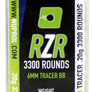 NUPROL - Billes Airsoft 6mm RZR 0.20g bouteilles 3500 bbs TRACER vertes - airsoft - billes, gaz & co2
