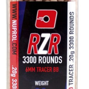 NUPROL - Billes Airsoft 6mm RZR 0.20g bouteilles 3500 bbs TRACER rouges - airsoft - billes, gaz & co2