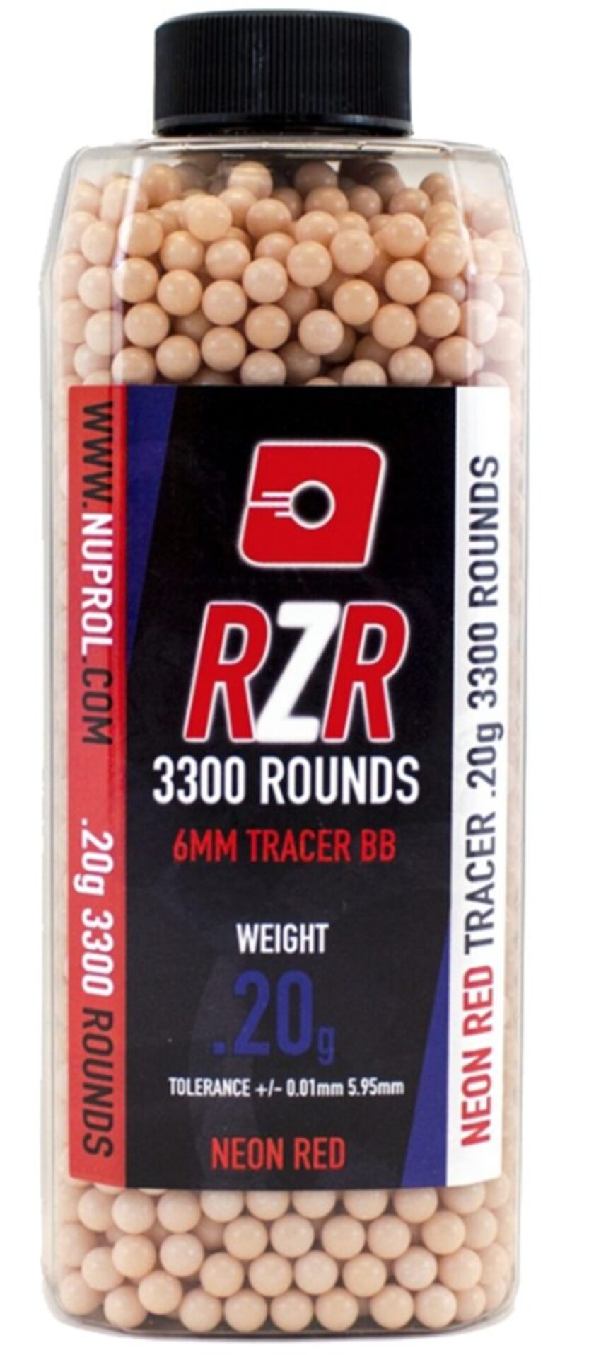 Billes Airsoft 6mm RZR 0.20g bouteilles 3500 bbs TRACER rouges - Vue principale