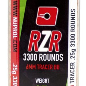 NUPROL - Billes Airsoft 6mm RZR 0.25g bouteilles 3500 bbs TRACER rouges - airsoft - billes, gaz & co2