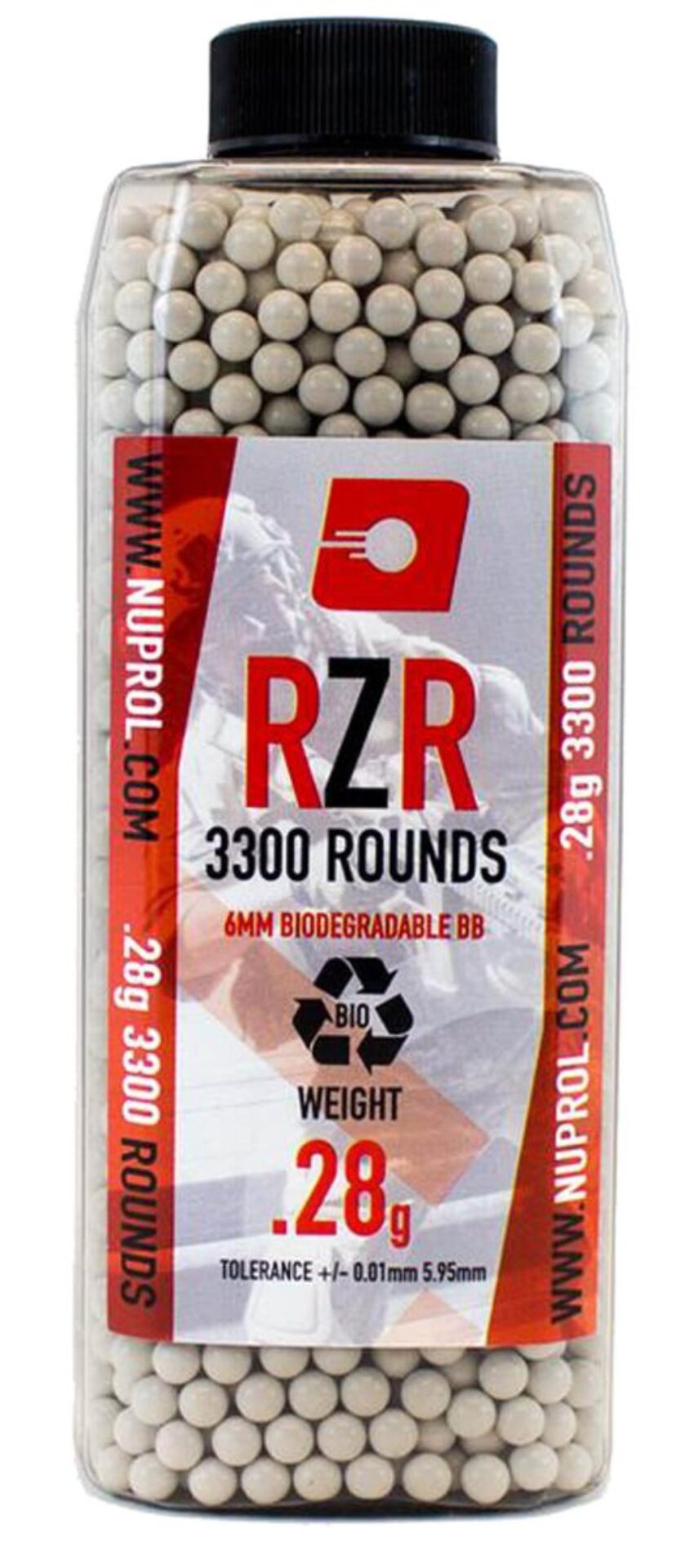 Billes Airsoft 6mm RZR 0.28g BIO bouteille 3500 bbs - Vue principale