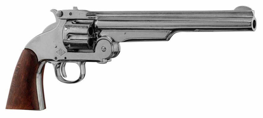 Réplique décorative Denix de Revolver Smith & Wesson 1869 nickelé - Vue principale