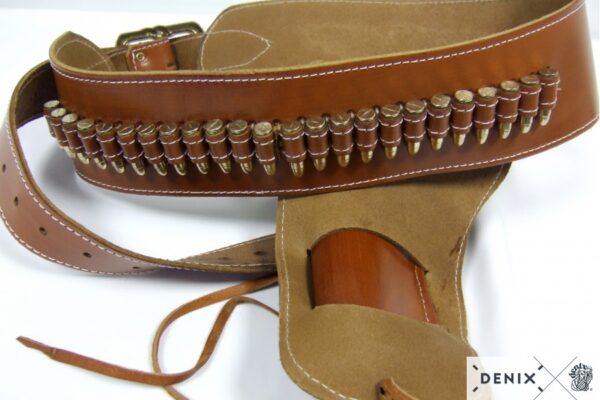 Ceinturon avec un holster sherif pour revolver Western – Image 9