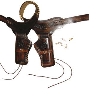Denix - Ceinturon brun pour 1 ou 2 revolvers Western - cadeaux, statuettes & répliques