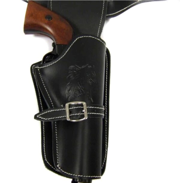 Ceinturon noir pour 1 ou 2 revolvers Western – Image 4
