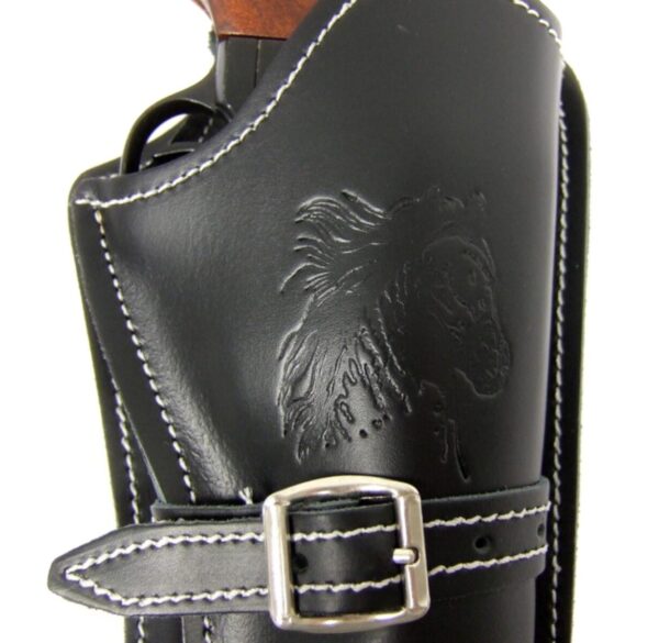 Ceinturon noir pour 1 ou 2 revolvers Western – Image 6