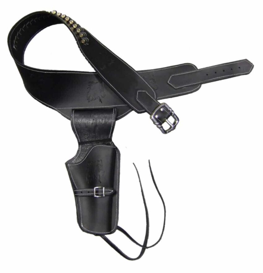 Ceinturon noir avec un holster pour revolver Western - Vue principale