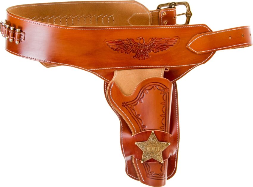 Ceinturon avec un holster sherif pour revolver Western - Vue principale