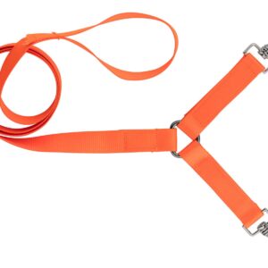 Laisse 1,30 m sangle nylon 2 chiens orange fluo - Country - laisses & longes