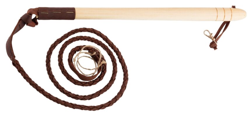 Fouet de chasse vénerie manche bois, flotte cuir – Country - Vue principale