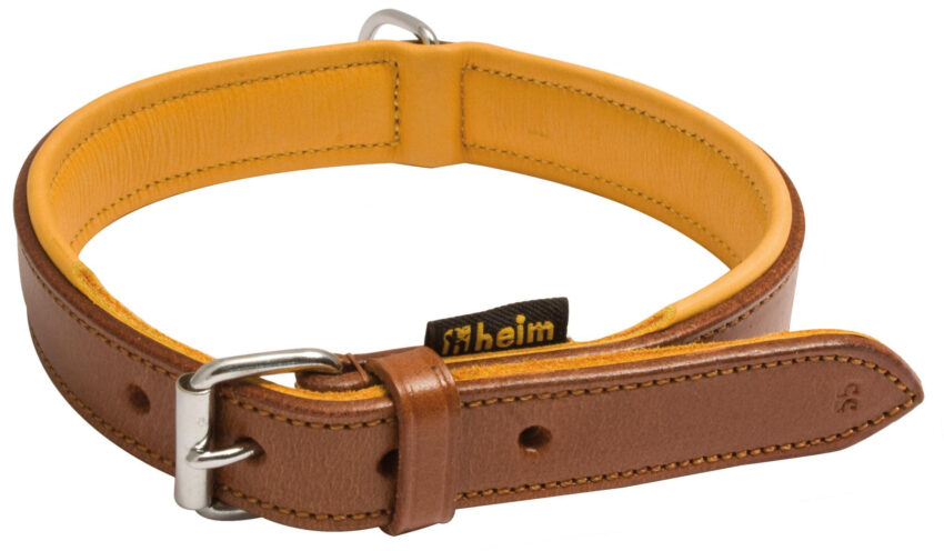 Colliers pour chien cuir marron, doublé cuir – Country Sellerie - Vue principale
