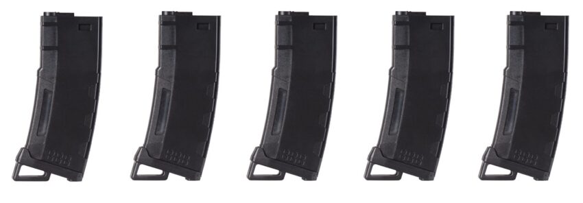 Pack de 5 chargeurs Mid-cap Speed 130 billes pour M4 AEG noir - Vue principale