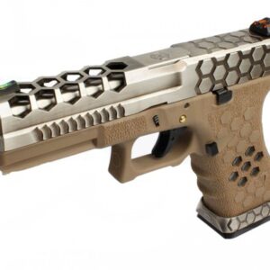 AW CUSTOM - Réplique GBB VX0110 Hex cut Tan/Silver - airsoft - répliques de poing